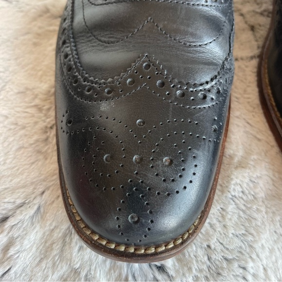 Clark's Lace Up Wing Tip Oxford's Men Size 7.5 Black Shoes - Picture 4 of 15